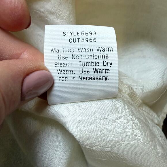 Vintage Victorian Romantic Blouse Cotton Jacquard Size 12 Barrie Pace USA Made - Picture 10 of 12